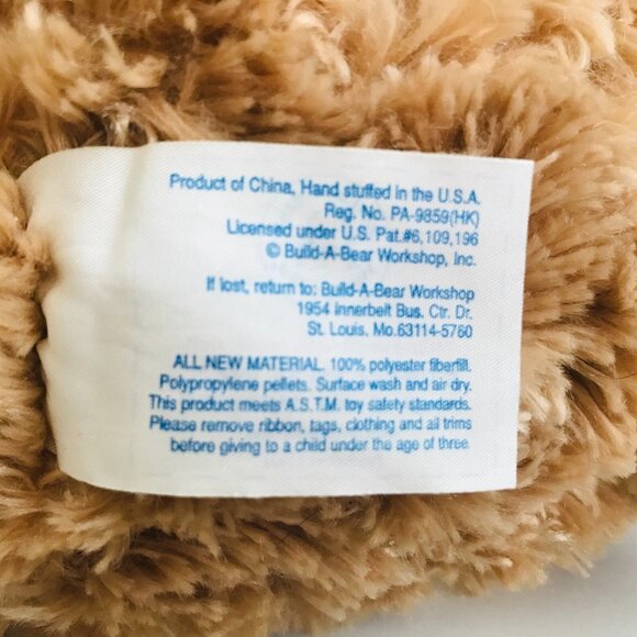 Build A Bear Workshop Bear Plush Stuffed Animal Light Brown Teddy Original Tag - Picture 7 of 9